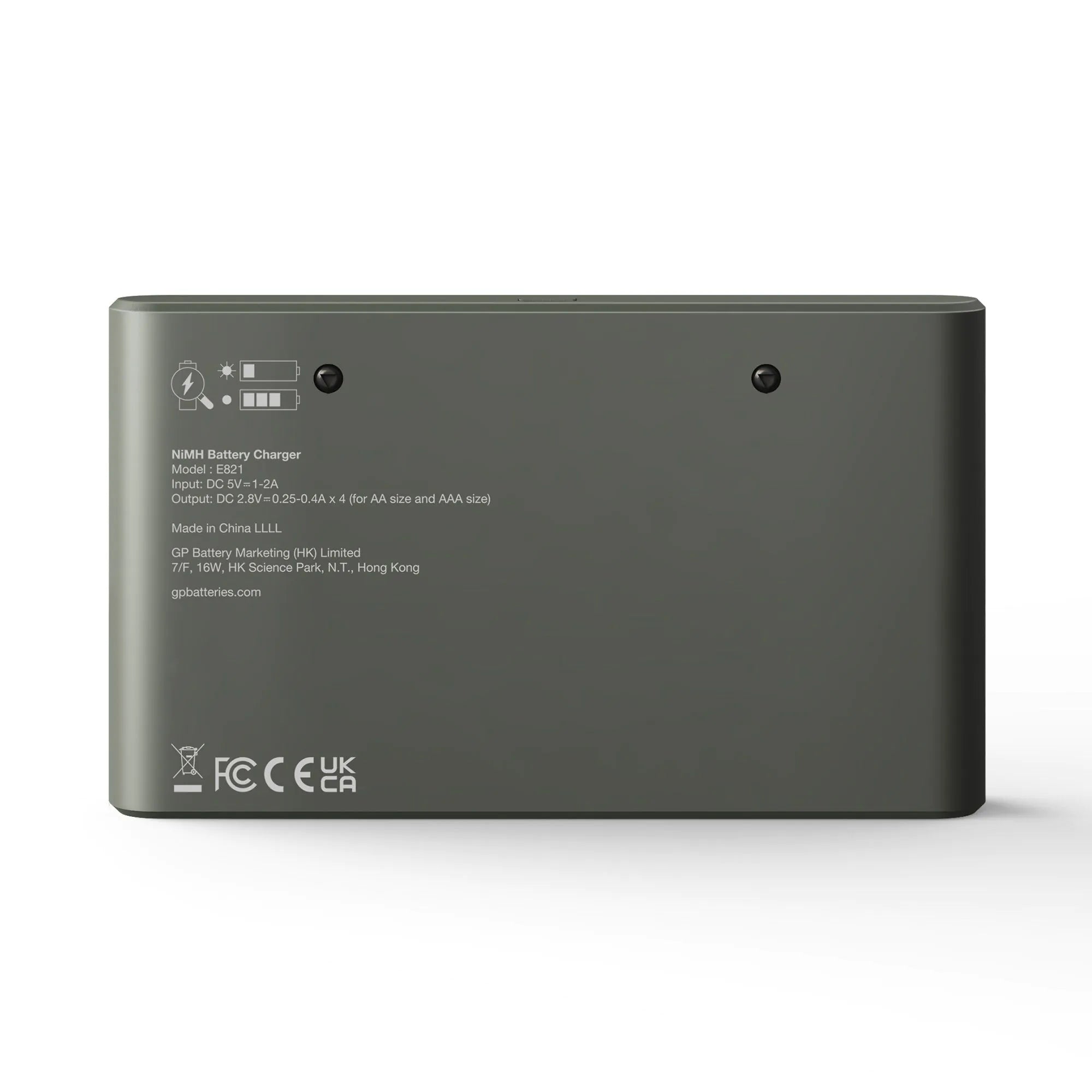 GP RECYKO E821 USB Economy-oplader met 4 RECYKO 2100 AA en 4 RECYKO 850 AAA