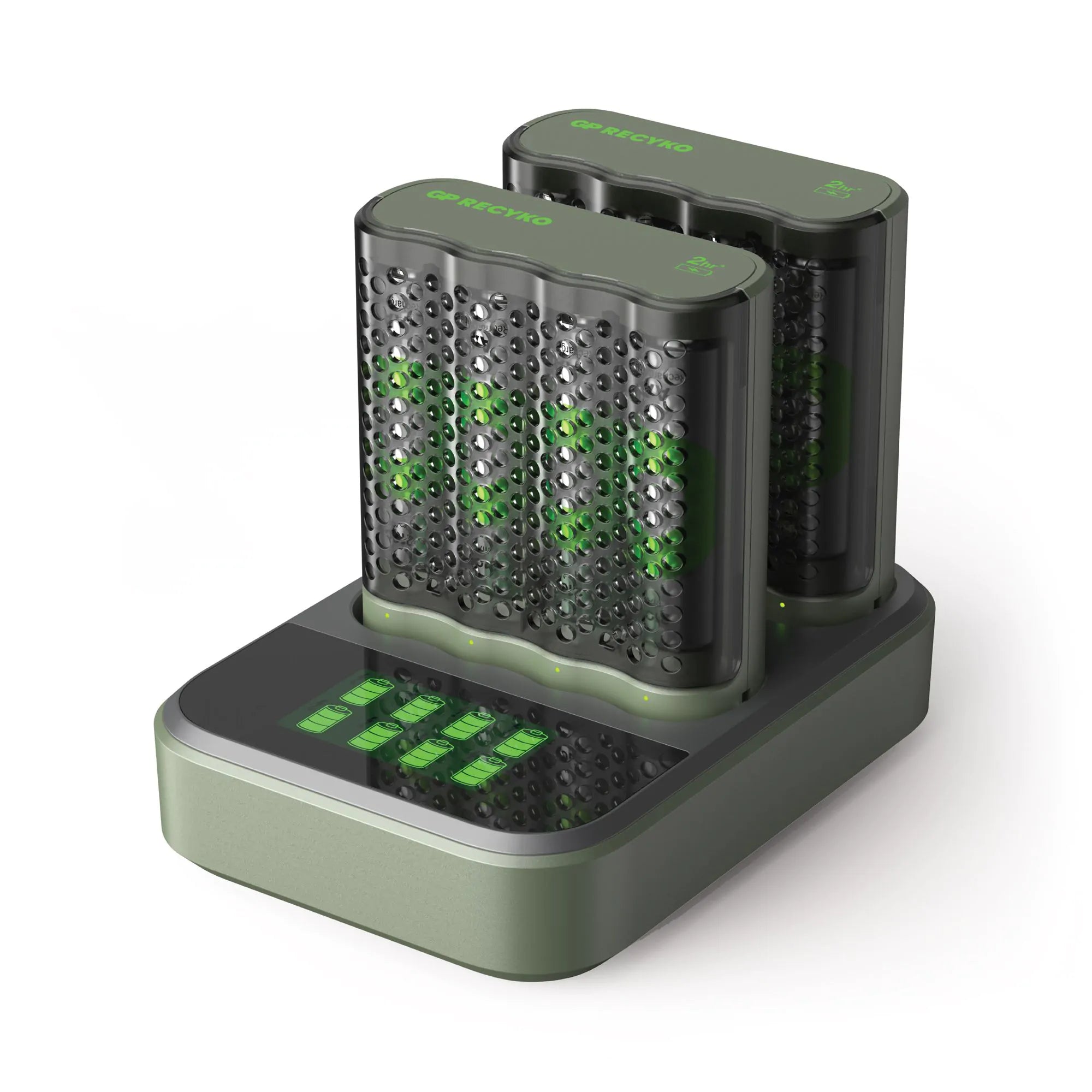 GP RECYKO Snellader Dock (USB) D851 en 2 x Snellader (USB) M451 met 8 x AA 2600mAh NiMH Batterijen