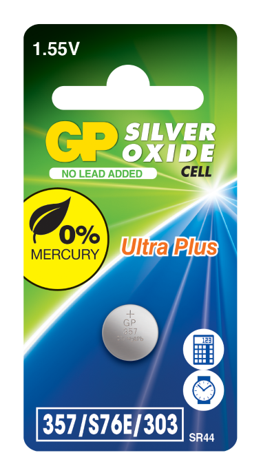 GP 357 zilveroxide knoopcel batterij