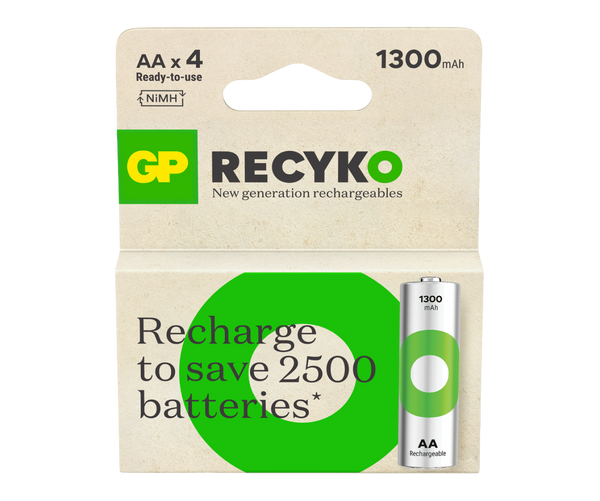 GP RECYKO AA oplaadbare batterijen 2600mAh - 4 stuks