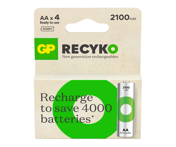 GP RECYKO AA oplaadbare batterijen 2600mAh - 4 stuks