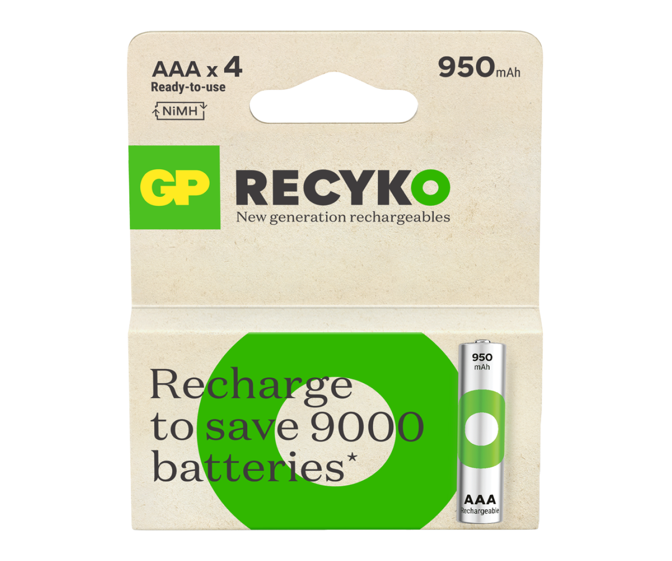 GP RECYKO AAA oplaadbare batterijen