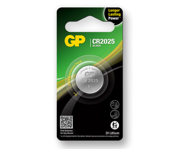 GP Lithium Coin Batteries CR2025 (DL2025)